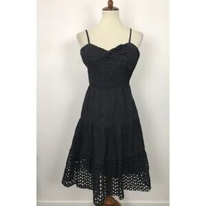 INC International Concepts Petite Pleated Eyelet Hem Tank Dress